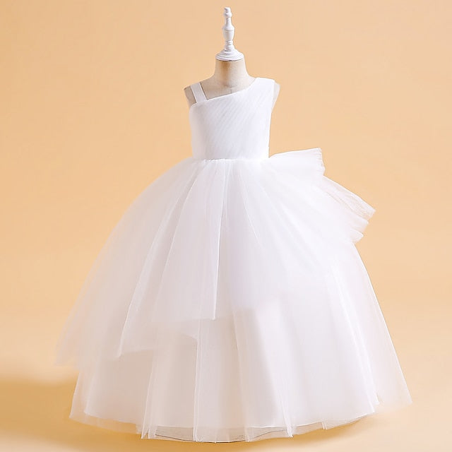Sleeveless Solid Party Kids Dress Girls' Formal Color