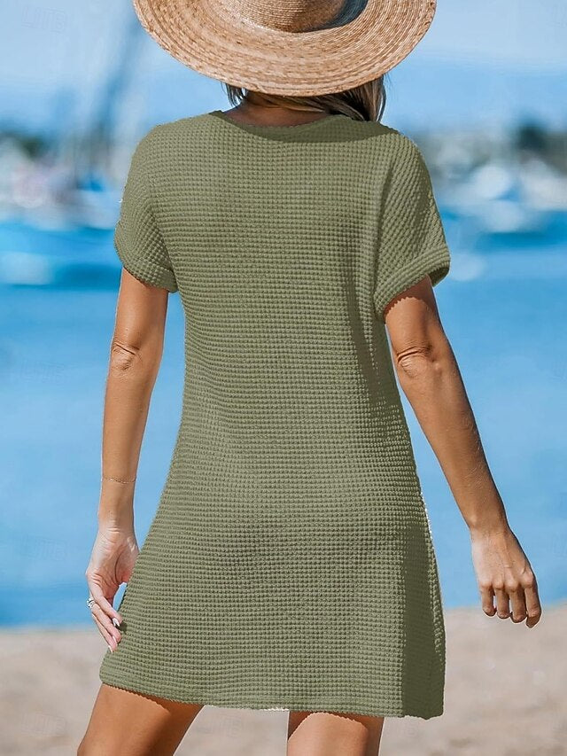 Women's Swimwear Cover Up Swim Dress Swimsuit Knitted