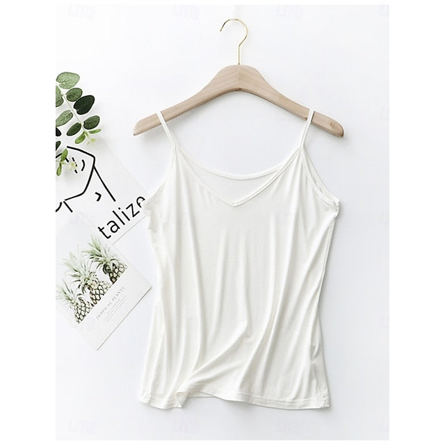 Women's Camisole Tank Top Backless Solid Color Daily Basic