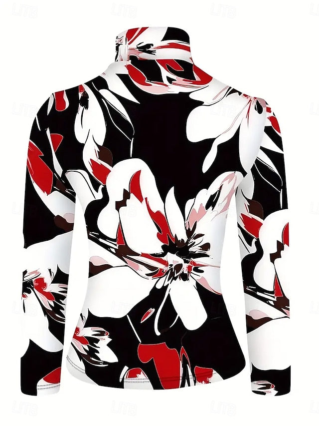 Women's T Shirt Print Tiered Floral Graphic Elegant Vintage