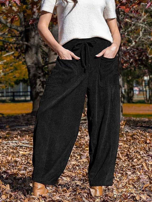 Women's Culottes Wide Leg Chinos Pants Trousers Harem Pants