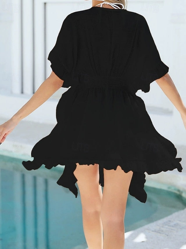 Women's Swimwear Cover Up Swim Dress Dress Swimsuit Cut Out