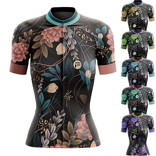 Women's Cycling Jersey Graphic Floral Botanical Funny Short