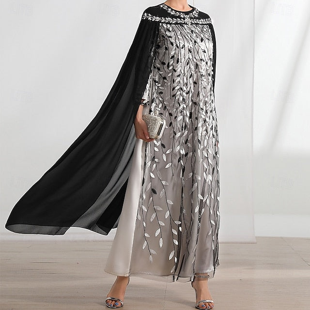 Crew Bride A-Line Cape Mother Dress the Elegant Neck of