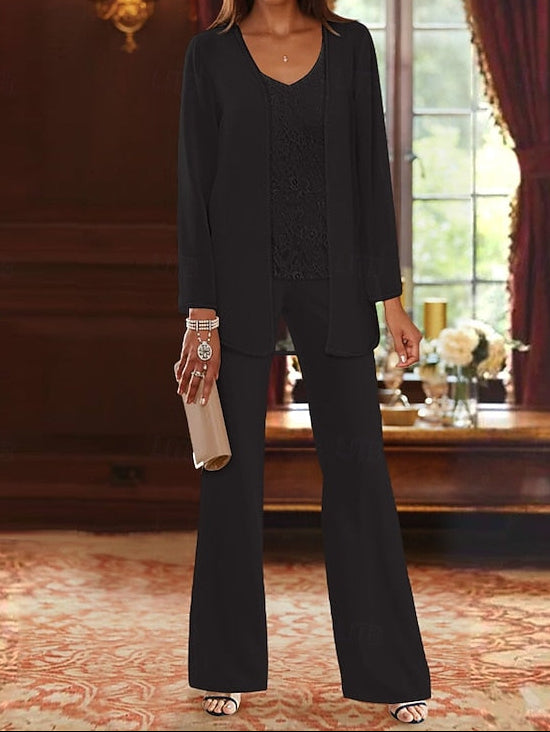 Piece Formal Bride 3 Beach Mother Wedding of the Pantsuit