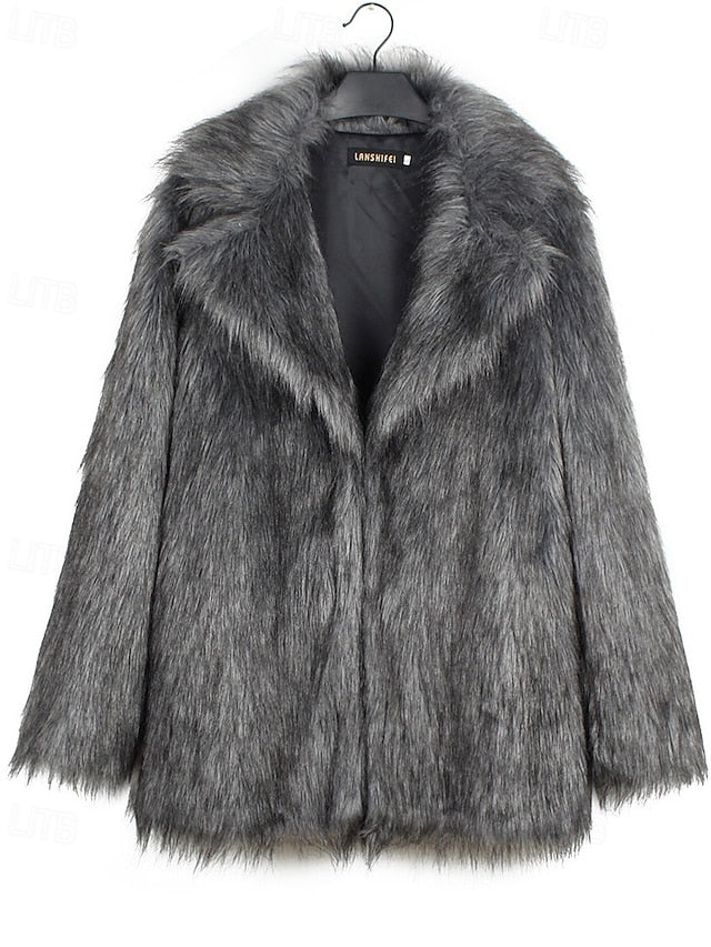 Warm Women's Fur Coat Comfortable Furs Faux