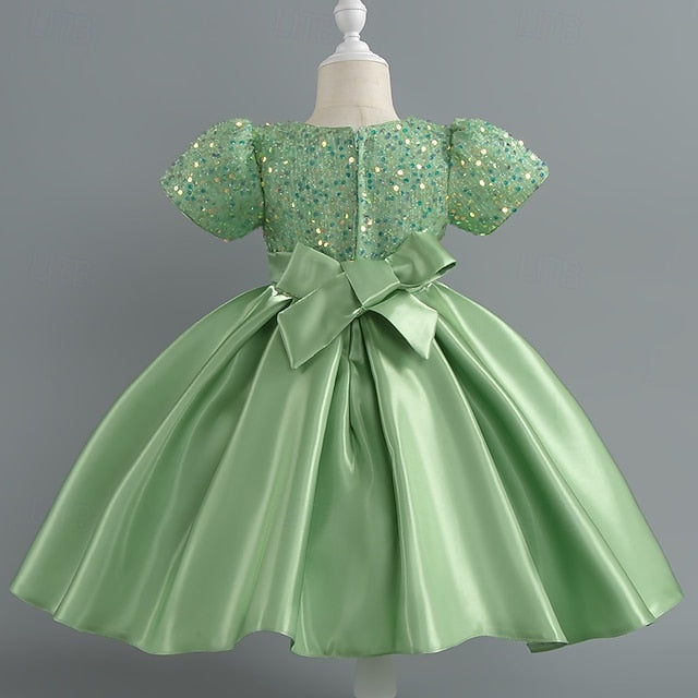 Sequin Party Short Girls' Toddler Sleeve Dress Wedding
