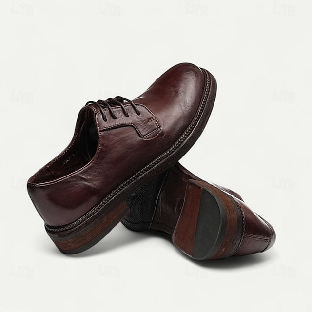 Clean Goodyear Derby with Shoes Leather and Welt Men's Tan