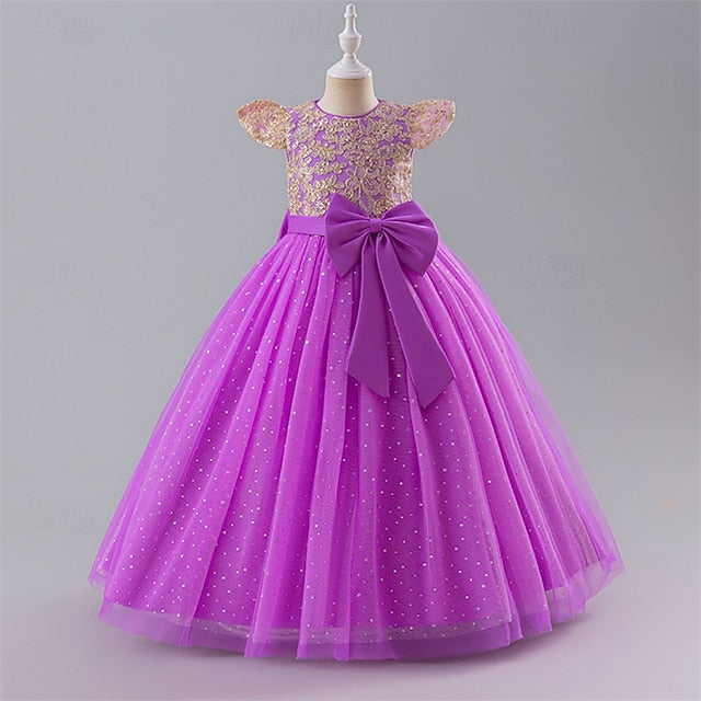 Dress Kids Party Color Block Girl Girls' Flower
