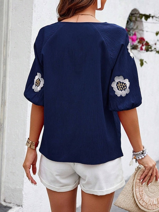 Women's Popover Shirt Summer Shirt Casual Shirt Blouse