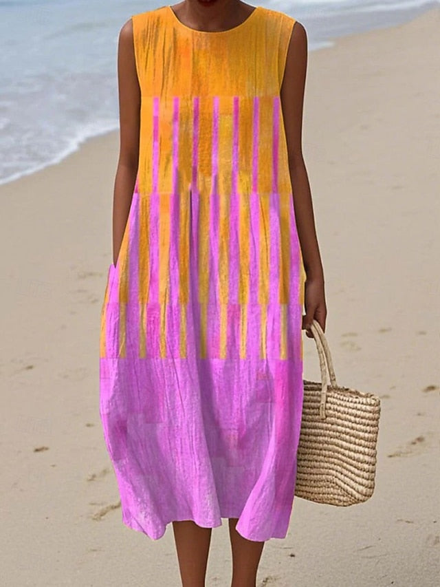 Women's Midi Dress Sundress Shift Dress A Line Dress