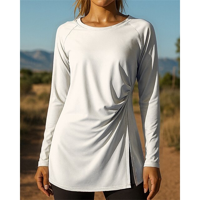 Women's Running Top Running Shirt Split Long Sleeve Tee