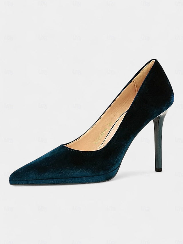 Heel Pumps and Women's Velvet Burgundy with Stiletto
