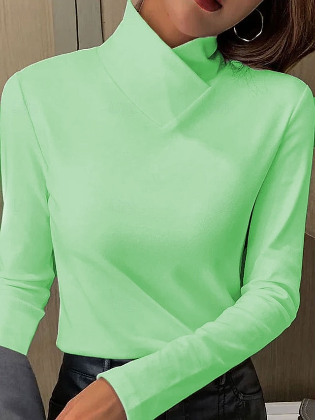 Women's T Shirt Plain Elegant Vintage Stylish Long Sleeve
