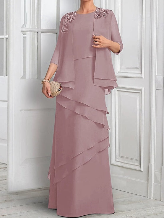 Formal the Mother Elegant Bride Dress Suit Piece of Two A-Line