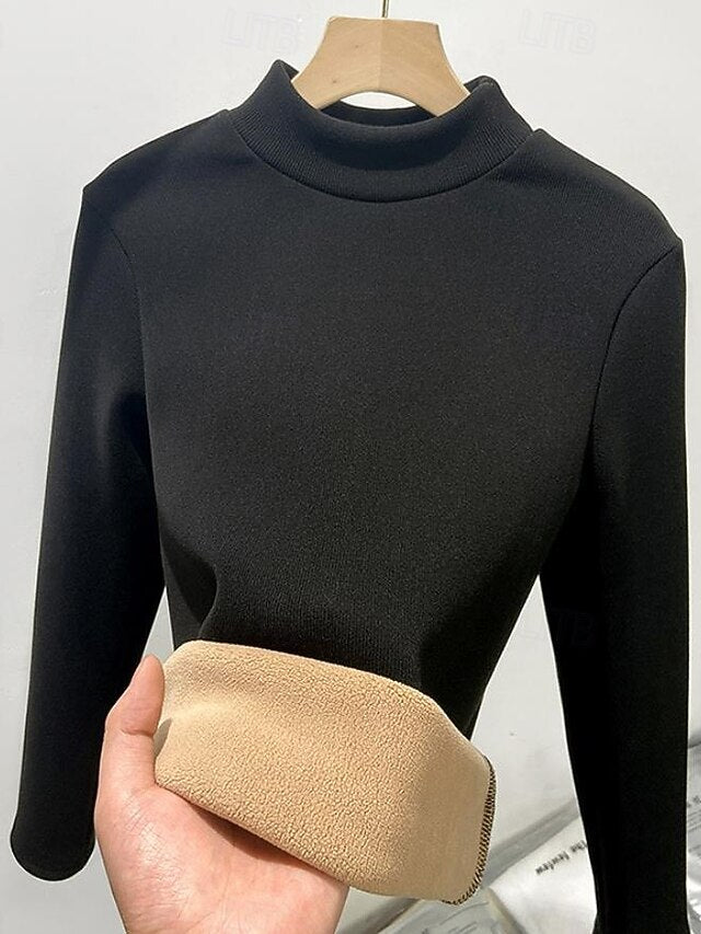 Women's Tunic Solid Color Casual Long Sleeve Turtleneck