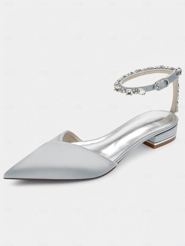 Black Crystal-Ankle with Wedding Chic – Strap Shoes Satin