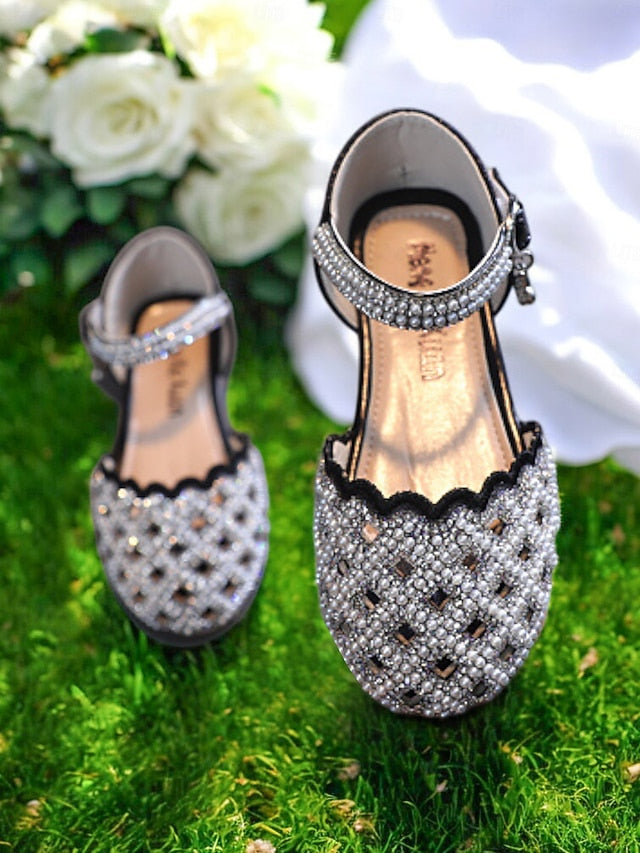 Sparkly Shoes Rhinestone Jane Scalloped Girls' Mary –