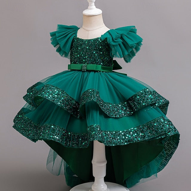 Wedding Kids Special Party Sequin Girls' Sleeveless Dress
