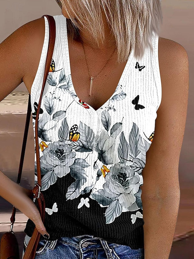 Women's Camisole Tank Top Print Floral Graphic Vintage