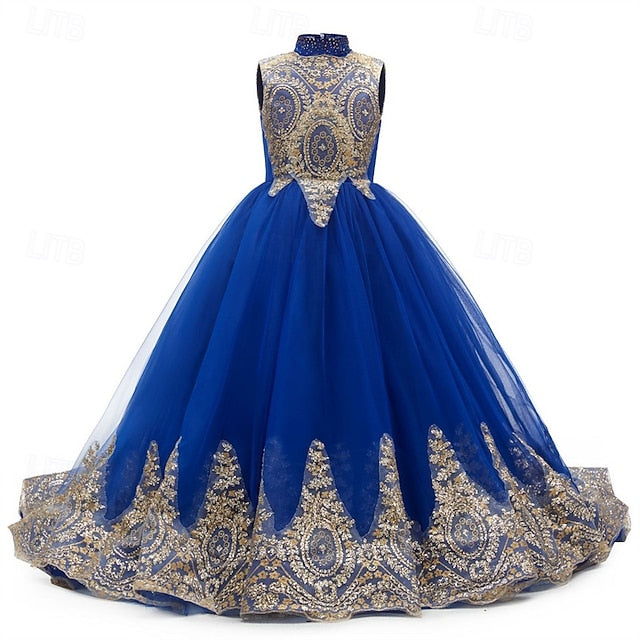 Girls' Flower Formal Dress Gown Girl Kid's Evening