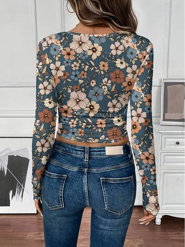 Women's Tunic Print Floral Graphic Plants Vintage Fashion