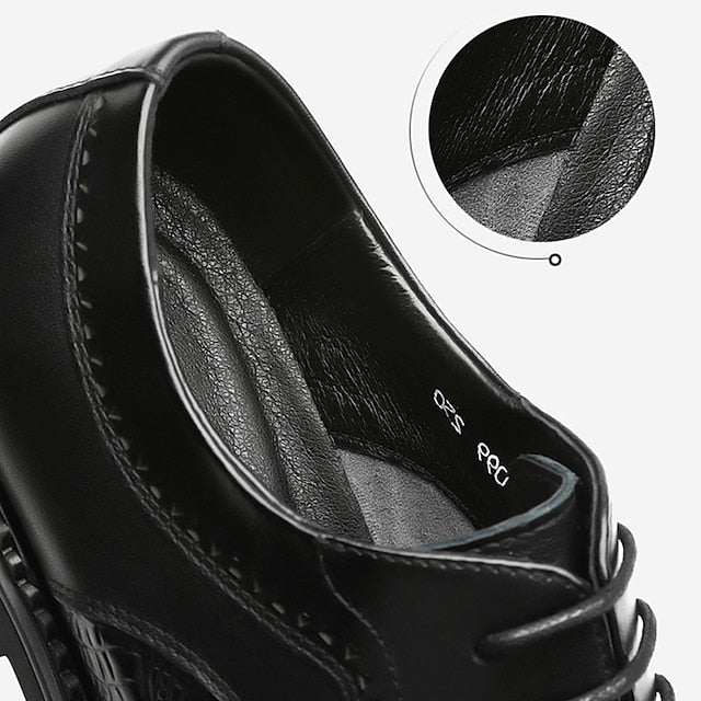 Oxford - Leather Brogue Men's Crocodile Shoes Brown