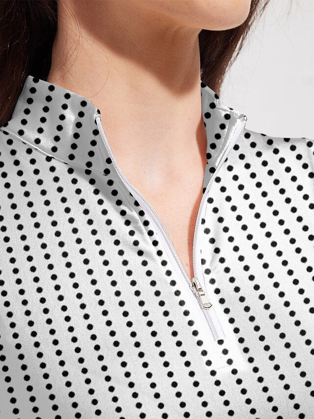 Women's Golf Polo Shirt White Sleeveless Top Ladies Golf