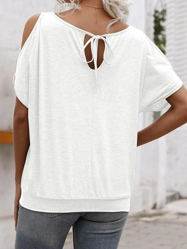 Women's T Shirt Plain Fashion Short Sleeve Round Neck