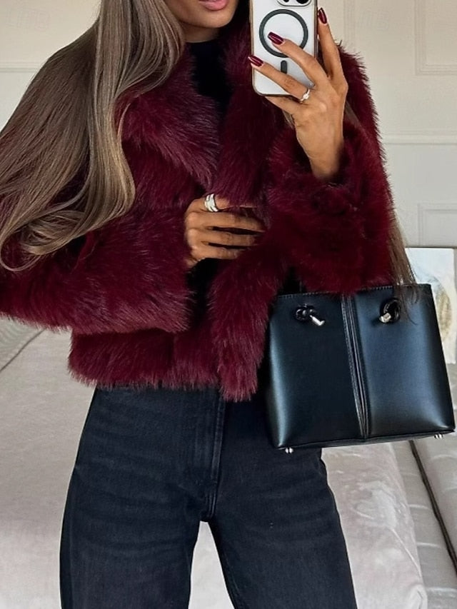 Comfortable Fur Coat Faux Women's Furs Warm Leathers