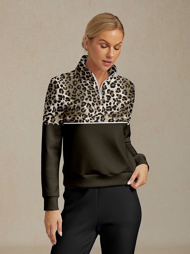 Women's Golf Pullover Sweatshirt Green Long Sleeve Top