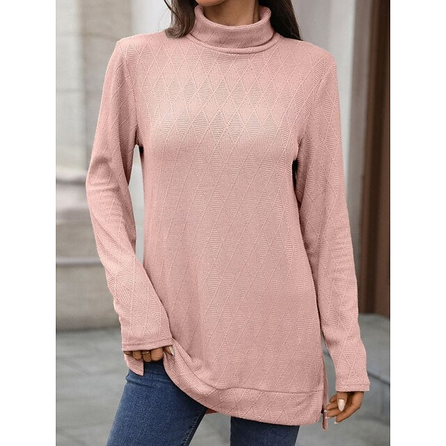 Women's Blouse Solid Color Stylish Casual Long Sleeve