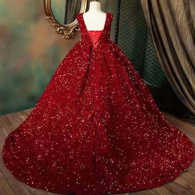 Solid Girl Sleeveless Flower Colored 3D Dress Girls'