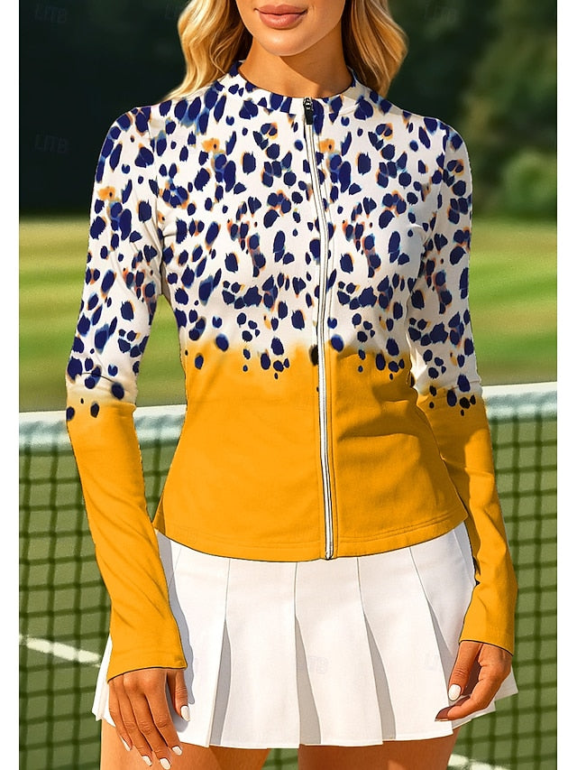 Women's Leopard Gradient Sport Shirt Tennis Shirt Tennis