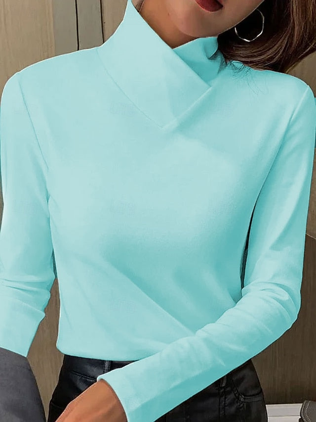 Women's T Shirt Plain Elegant Vintage Stylish Long Sleeve