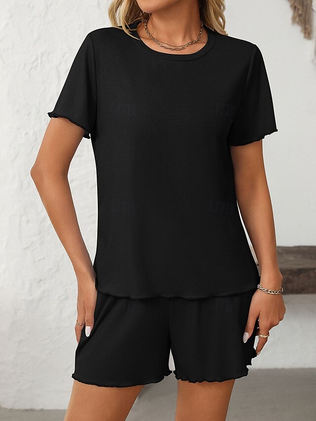 Women's Shorts Sets Bolero Top Short Sleeve Round Neck