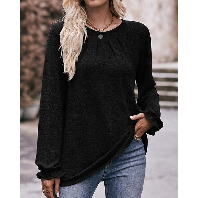 Women's Pullover Shirt Casual Tops Long Sleeve Top