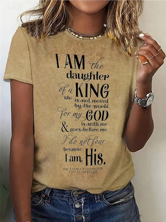 Women's T Shirt Summer Tops Print Graphic Letter Classic