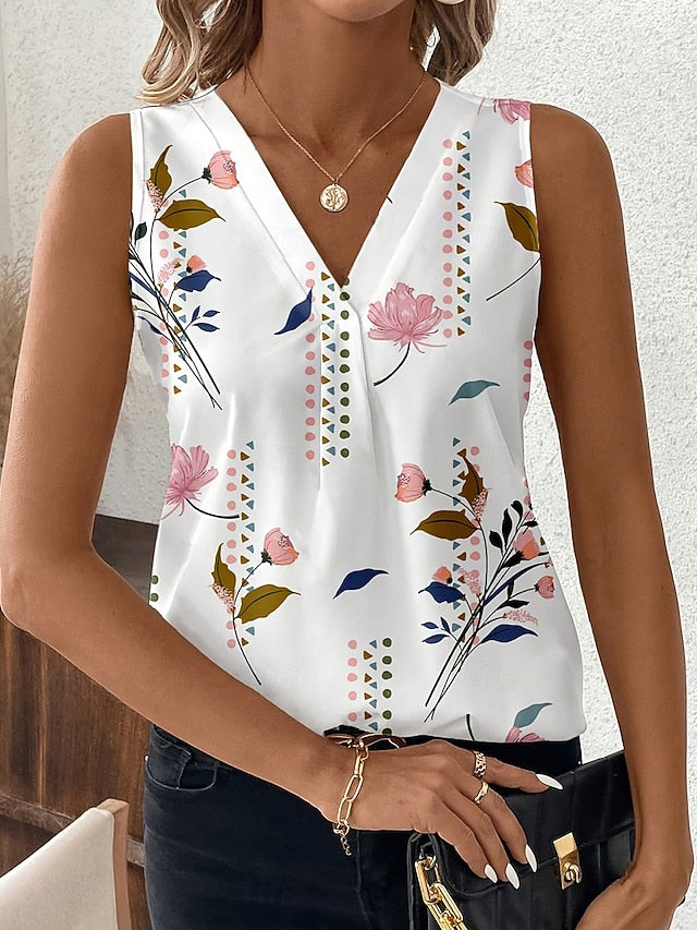 Women's Tank Top Floral Graphic Plants Elegant Vintage