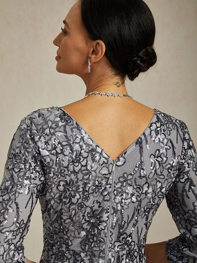 Women's Sequin Dress Lace Glitter Elegant Formal Semi