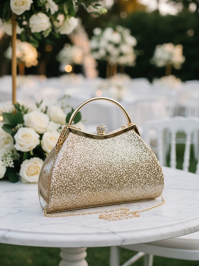 Women's Glitter Sequin Top Handle Clutch Bag, Sparkling