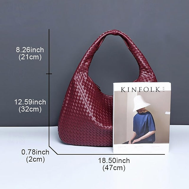 Hobo Leather Burgundy Women's Bag – Woven Faux Chic