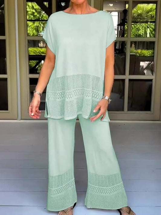 Women's Pants Sets Bolero Top Long Sleeve Crew Neck Plain