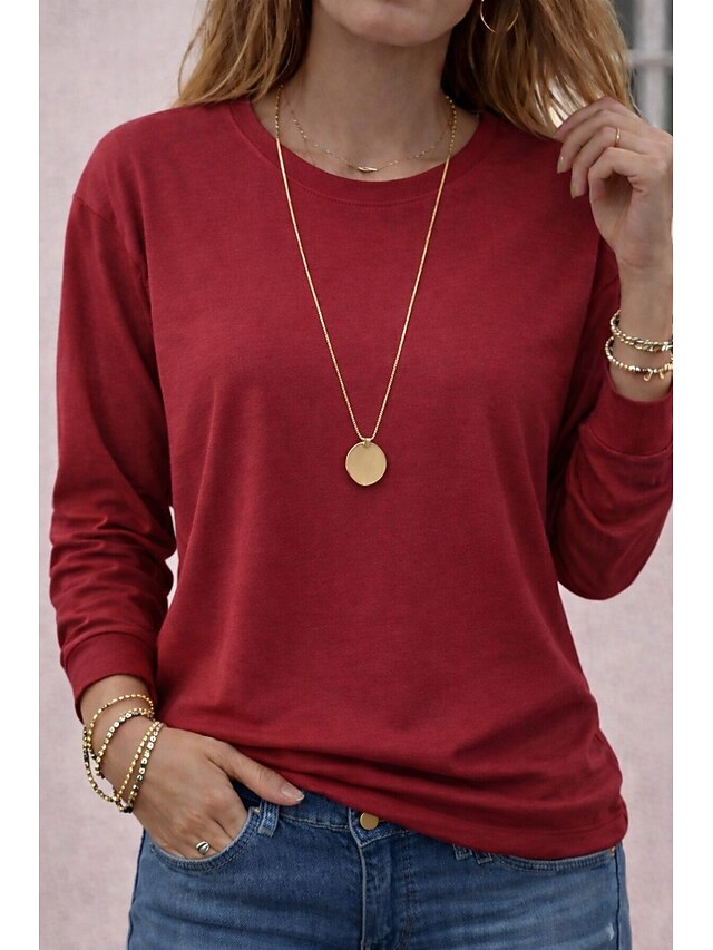 Women's Oversized 100% Cotton Knit Tee Solid Color Stylish