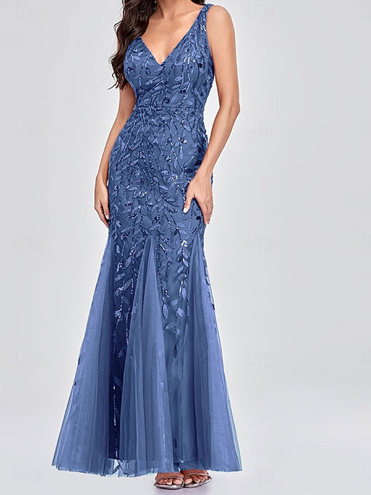 of Party Floor Elegant Mother Bride the Neck V Dress