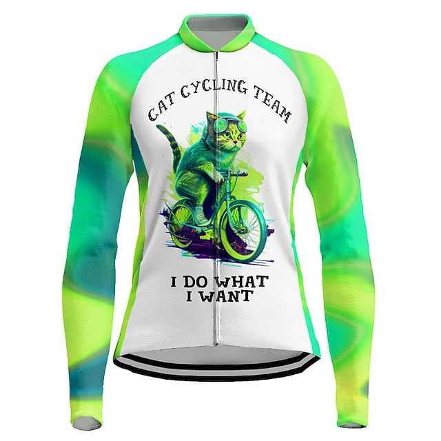 Women's Cycling Jersey Graphic Long Sleeve Bike Jersey Top