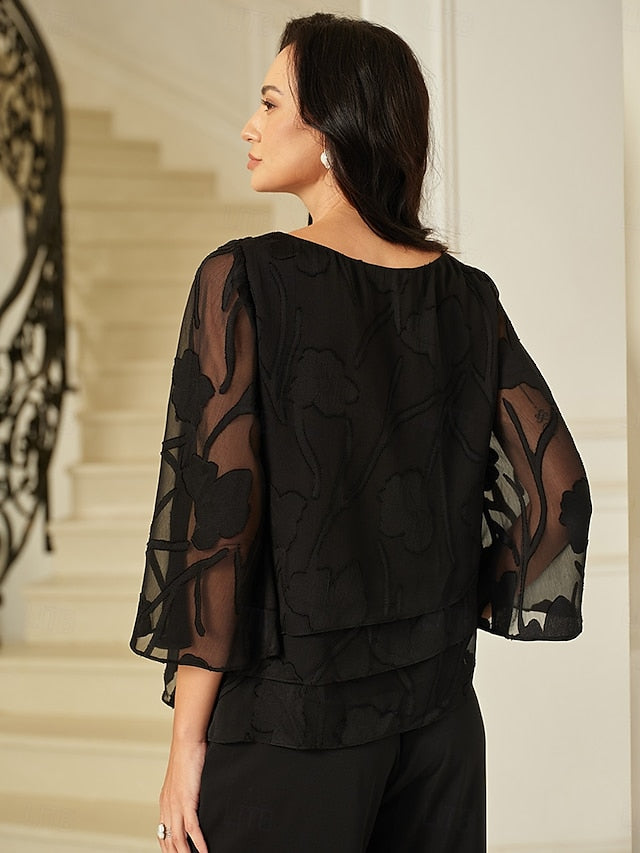 Women's Lace Shirt Blouse Dressy Tops Chiffon Tops