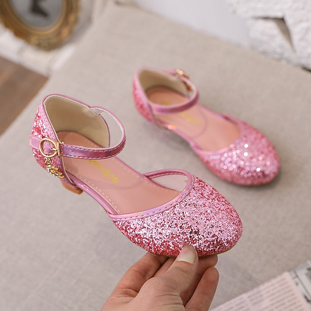 Shoes Rubber Glitters Princess Heels Party Little PU Girls'