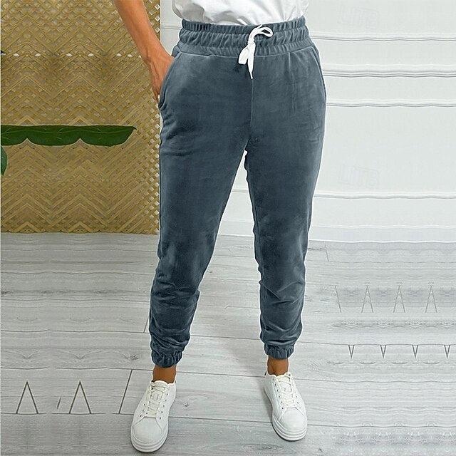 Women's Corduroy Pants Slacks Straight Streetwear Casual
