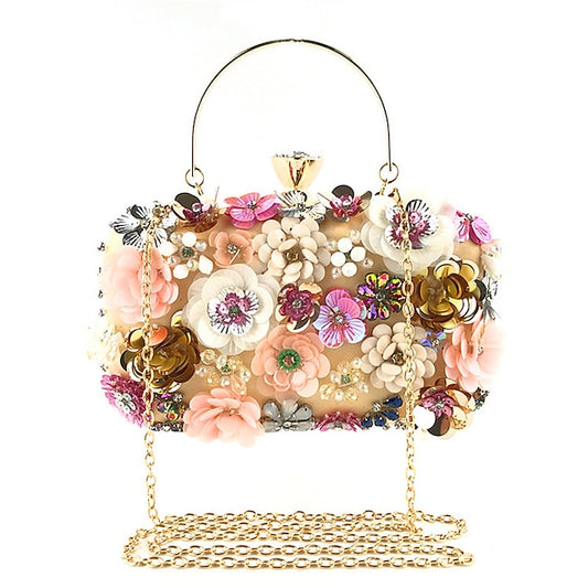 3D Floral Evening Clutch Women's Embellished Flower –